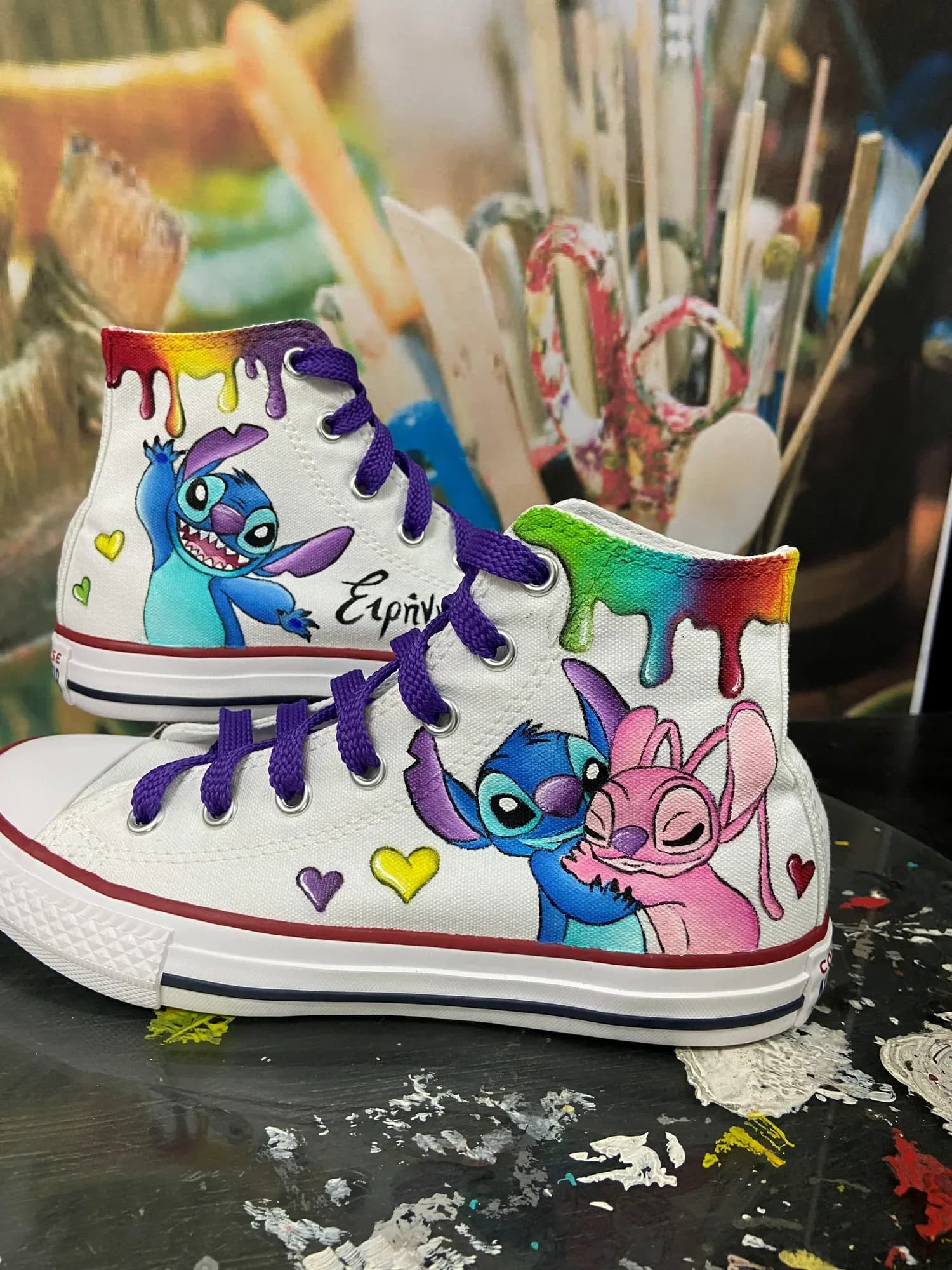 Παιδικά μποτάκια με Stitch, Angel και χρωματιστές στάλες